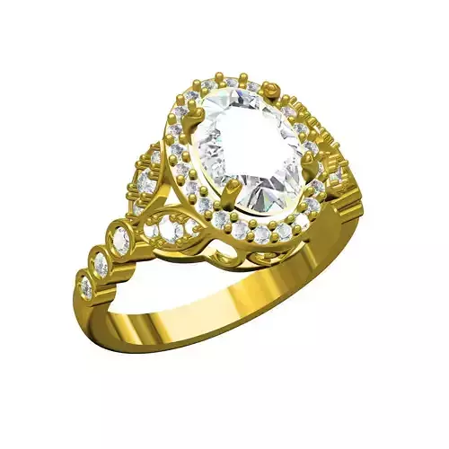 Oval Halo Engagement Ring