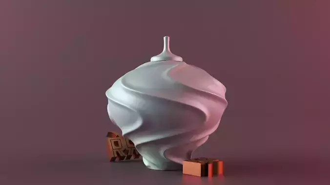 Clay pot  grooved  3D print model
