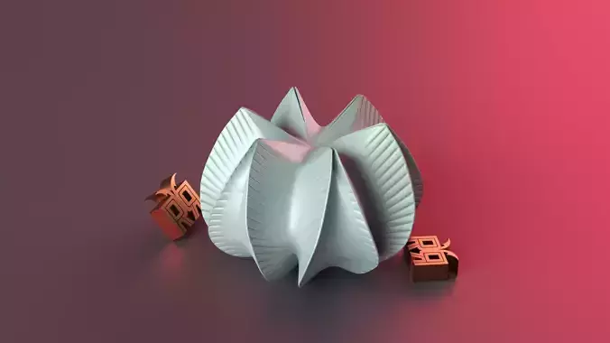 Abstract Art Decorative Wavy Stripe  Geometric 3D print model