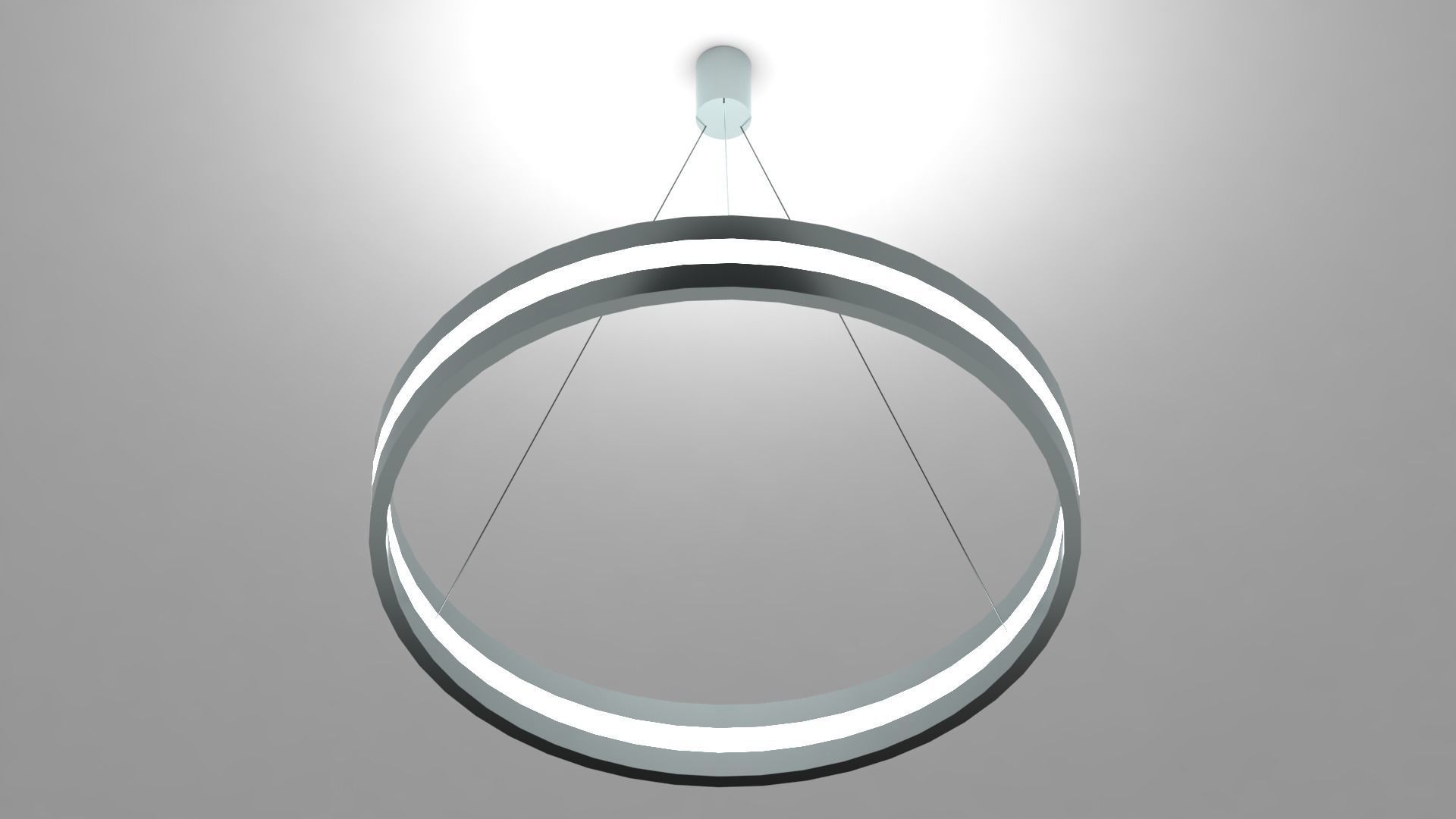 Ceiling light - Modern halo chandelier with single LED Low-poly 3D model_7