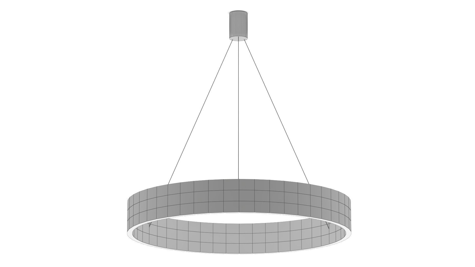 Ceiling light - Modern halo chandelier with single LED Low-poly 3D model_9