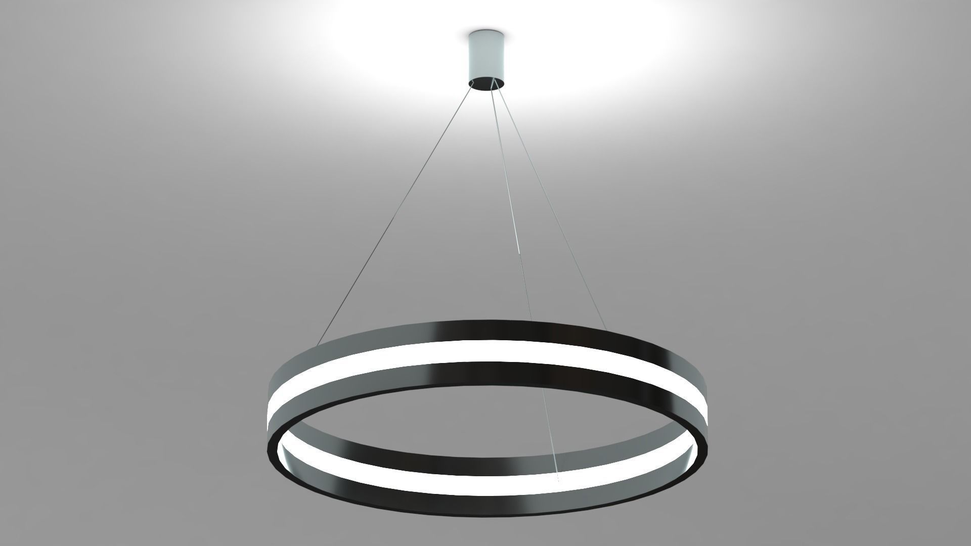 Ceiling light - Modern halo chandelier with single LED Low-poly 3D model_6