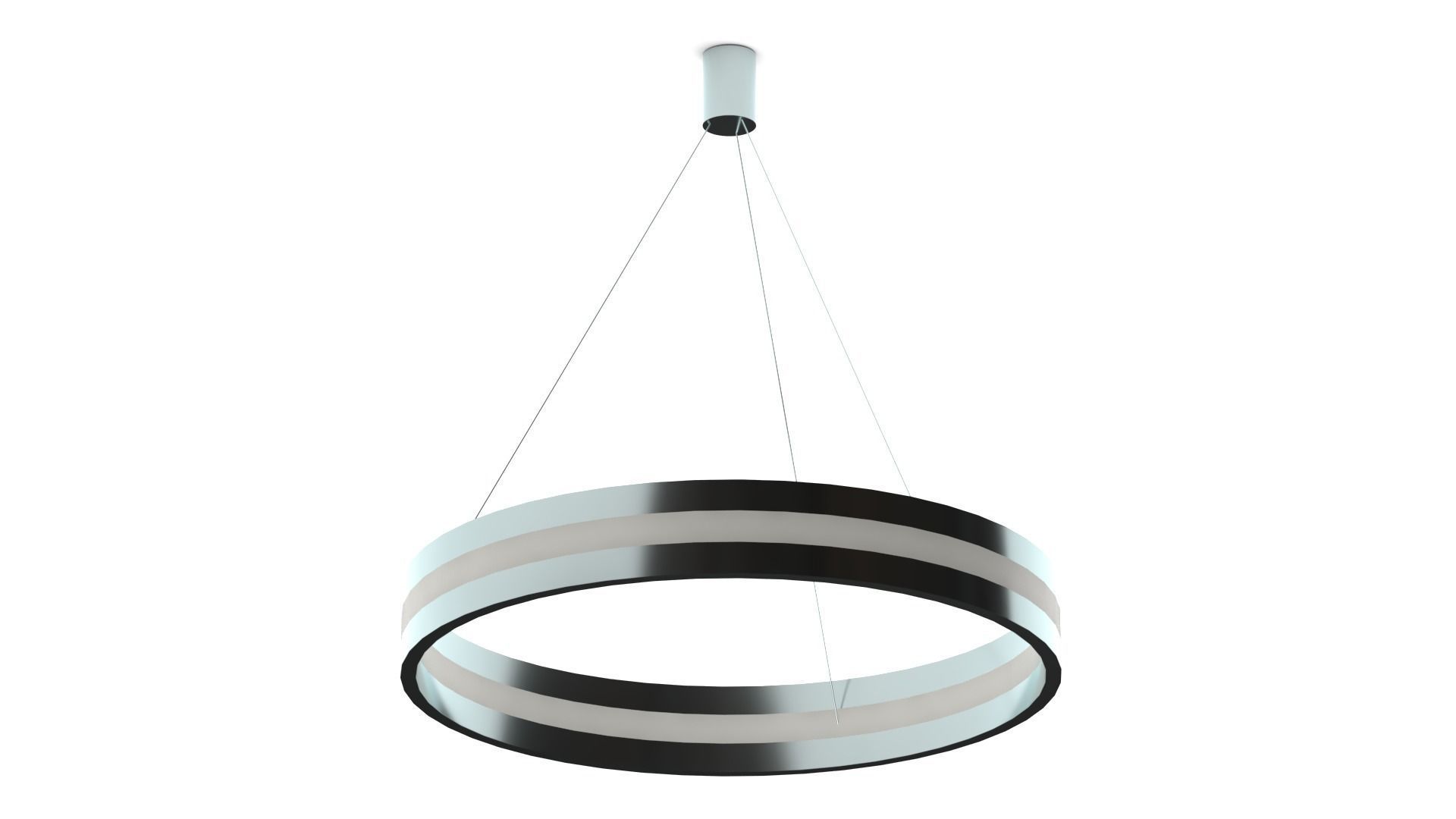Ceiling light - Modern halo chandelier with single LED Low-poly 3D model_3