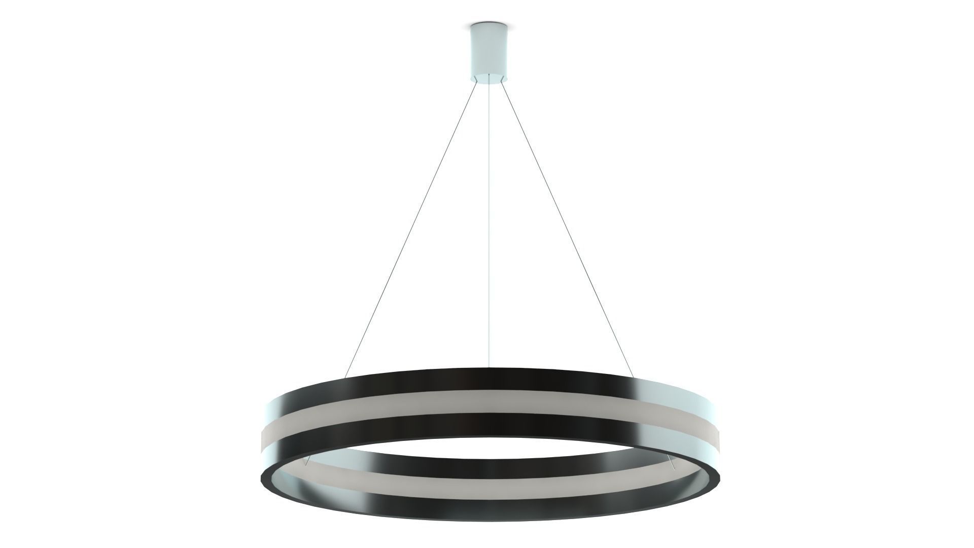 Ceiling light - Modern halo chandelier with single LED Low-poly 3D model_2