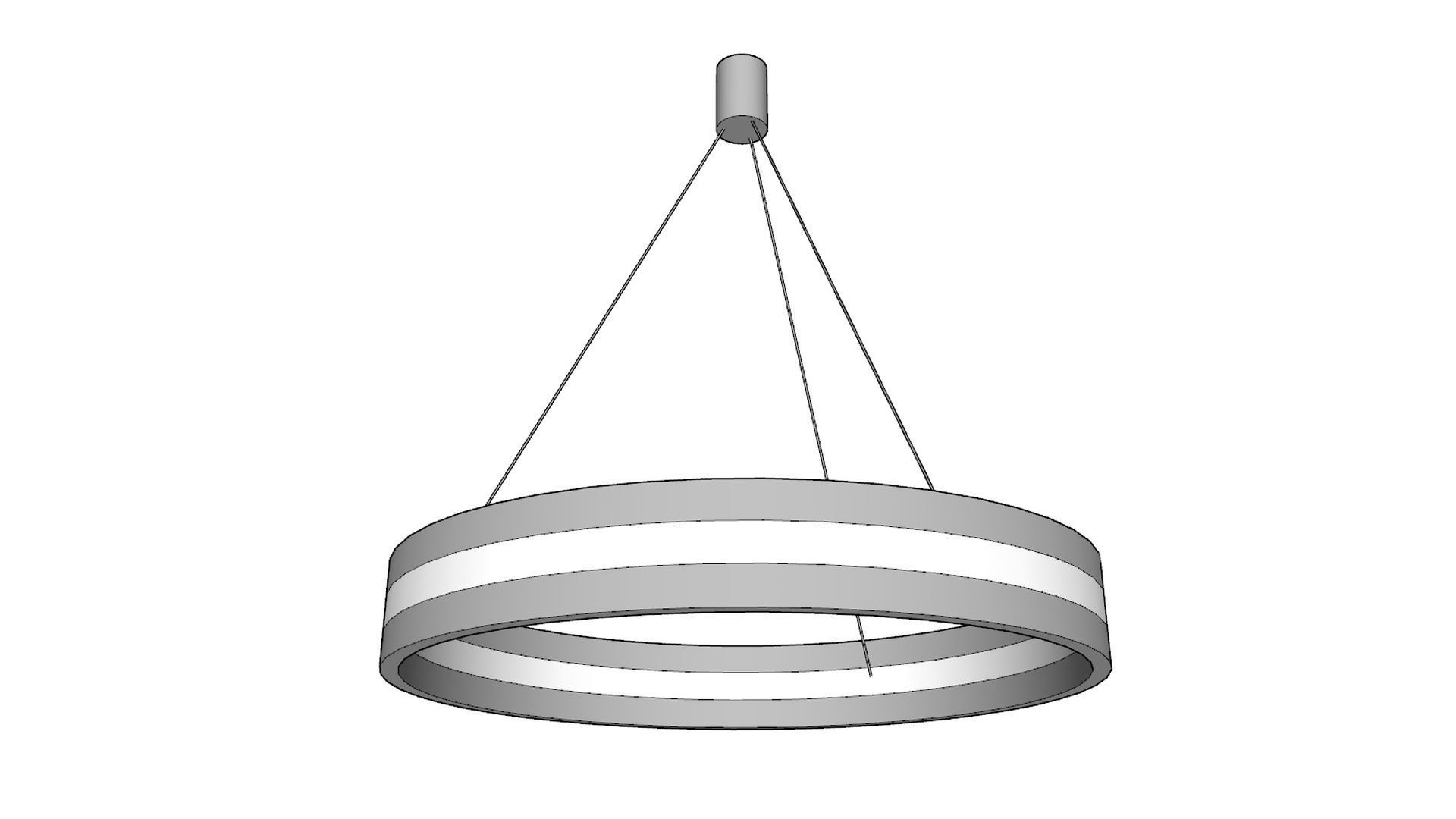 Ceiling light - Modern halo chandelier with single LED Low-poly 3D model_8