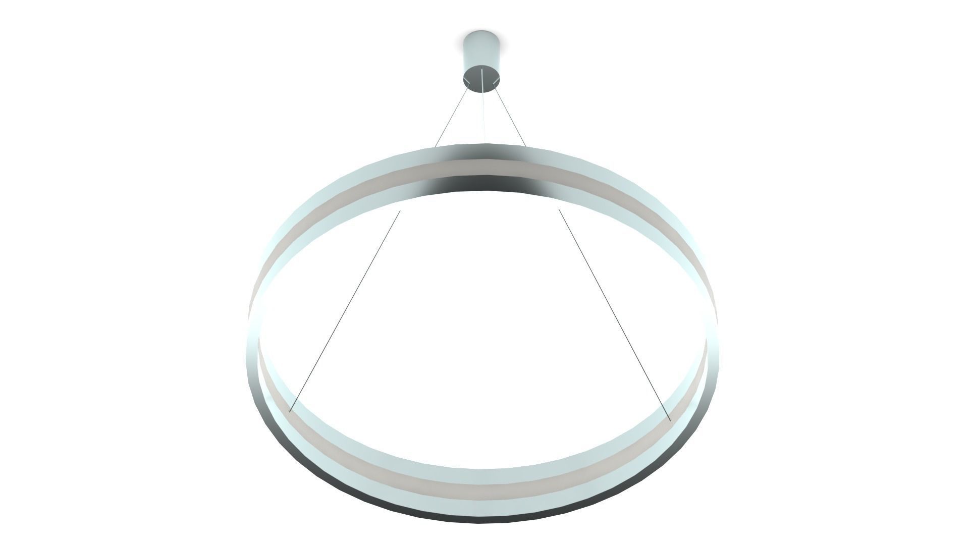 Ceiling light - Modern halo chandelier with single LED Low-poly 3D model_4