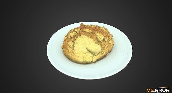 Game Ready Streusel Bread Low-poly 3D model 3
