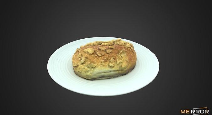 Game Ready Streusel Bread Low-poly 3D model 2