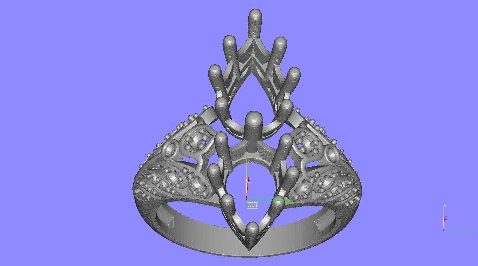 Pear Shape Twin Stone Art Deco Style Ring 3D print model_13