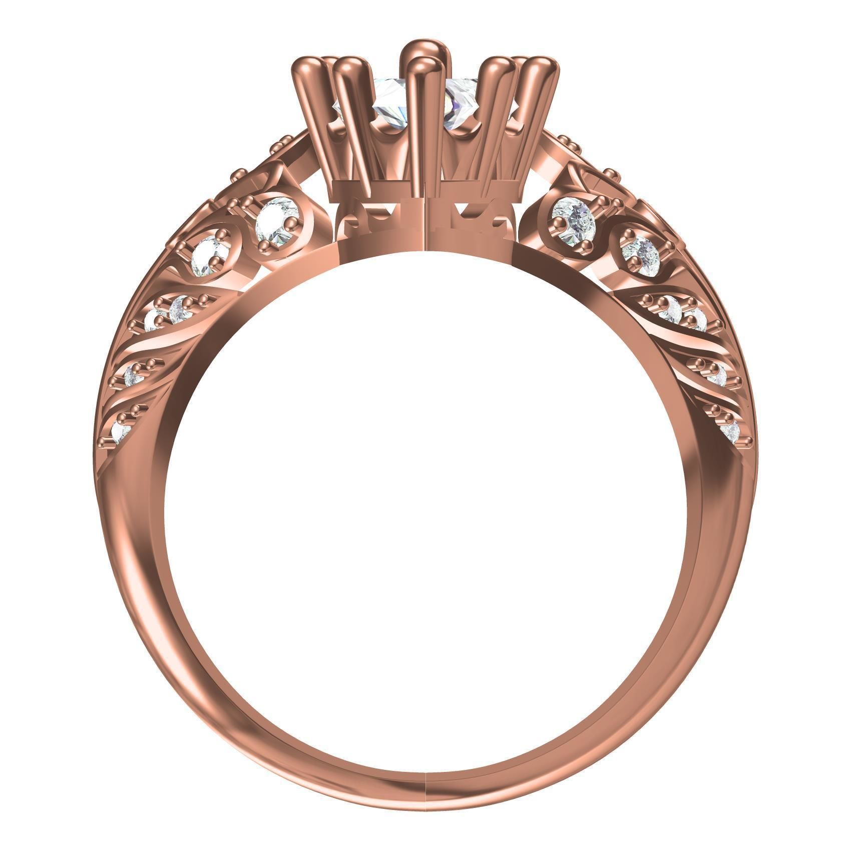 Pear Shape Twin Stone Art Deco Style Ring 3D print model_3