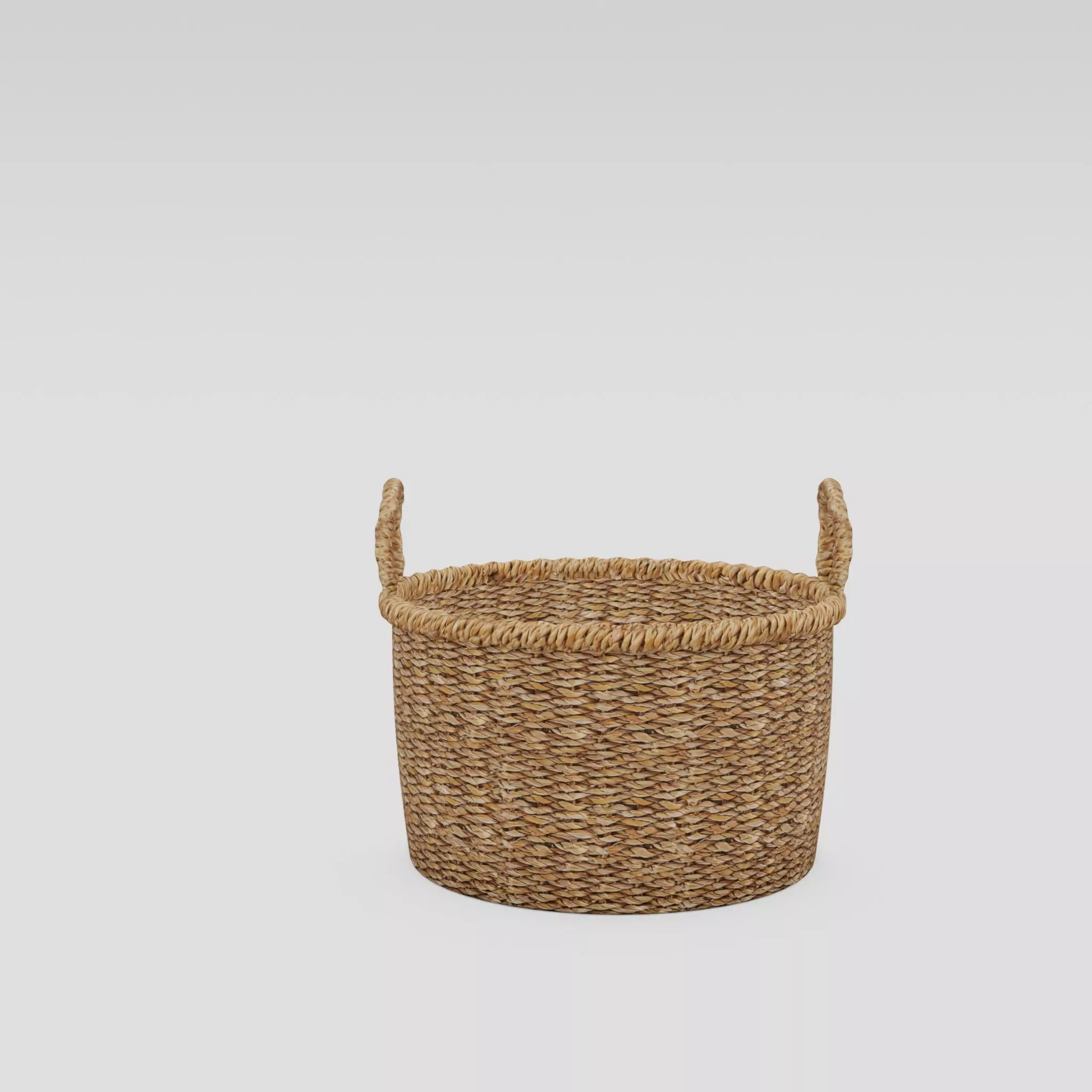 Low storage basket in seaweed Low-poly 3D model