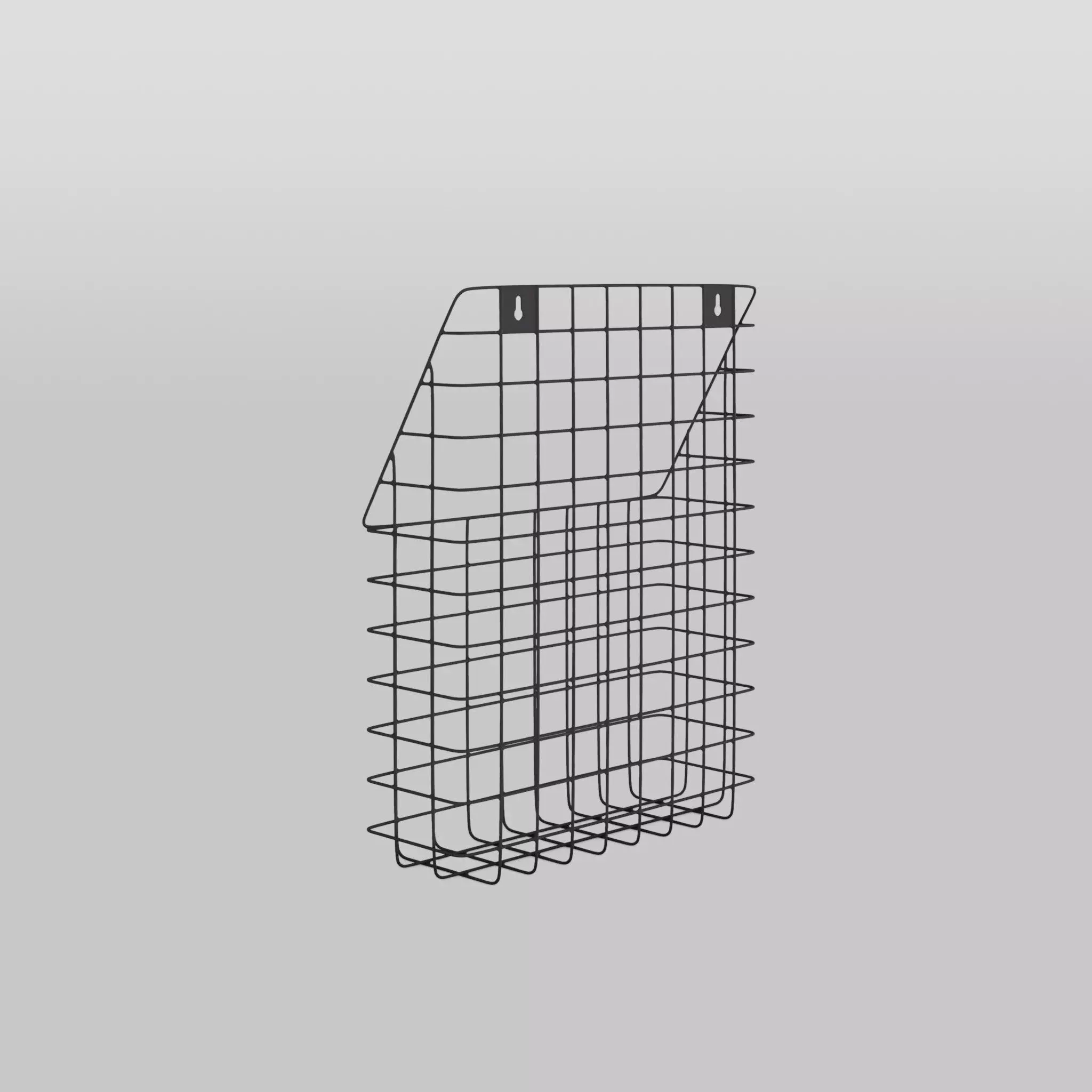 Metal Wall Storage Basket Black Low-poly 3D model