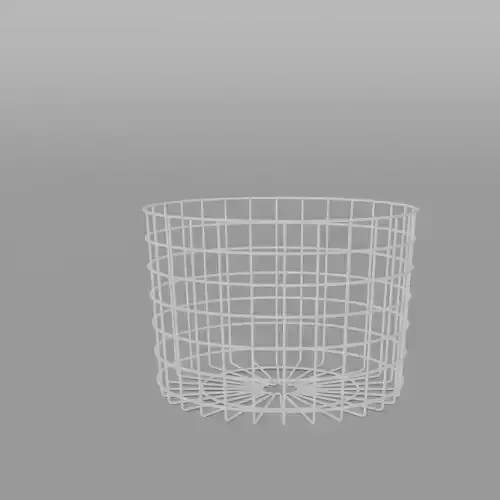 Round Metal Storage Basket White
