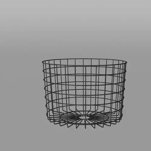 Round Metal Storage Basket Black