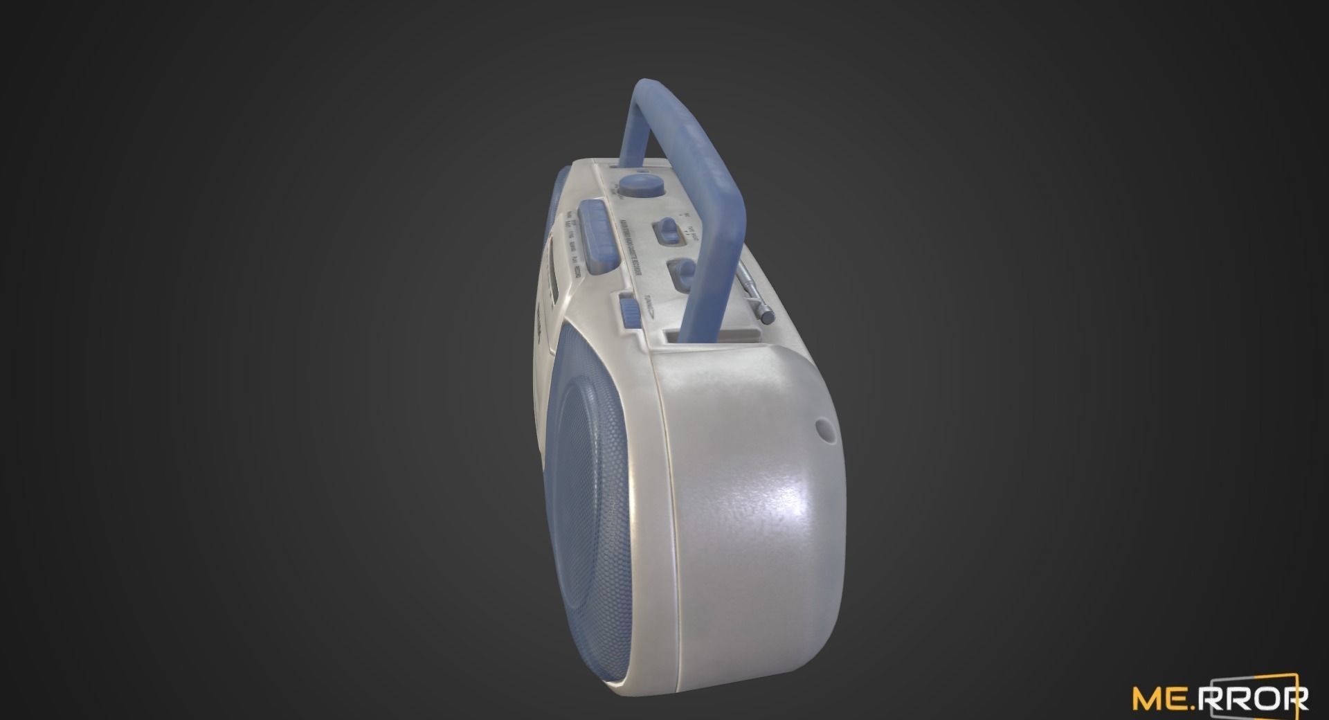 Game Ready Vintage Cassette Radio 3 Low-poly 3D model_1