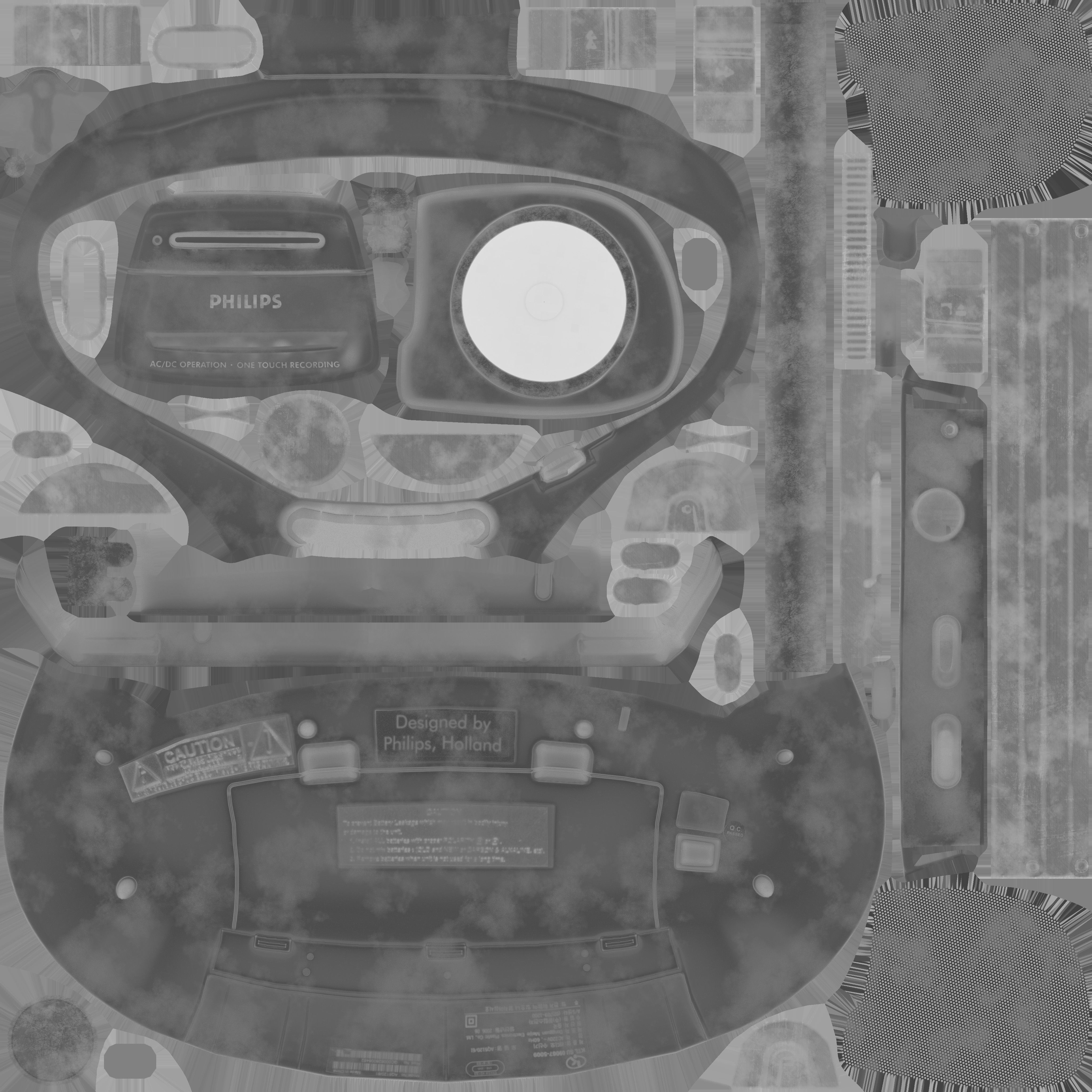 Game Ready Vintage Cassette Radio 3 Low-poly 3D model_11