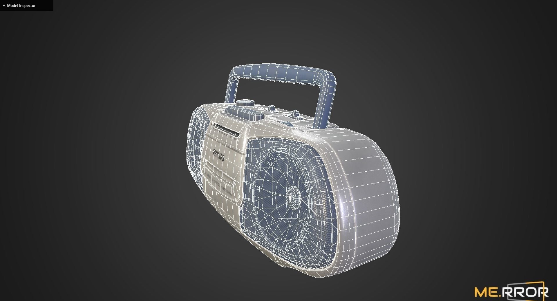 Game Ready Vintage Cassette Radio 3 Low-poly 3D model_4