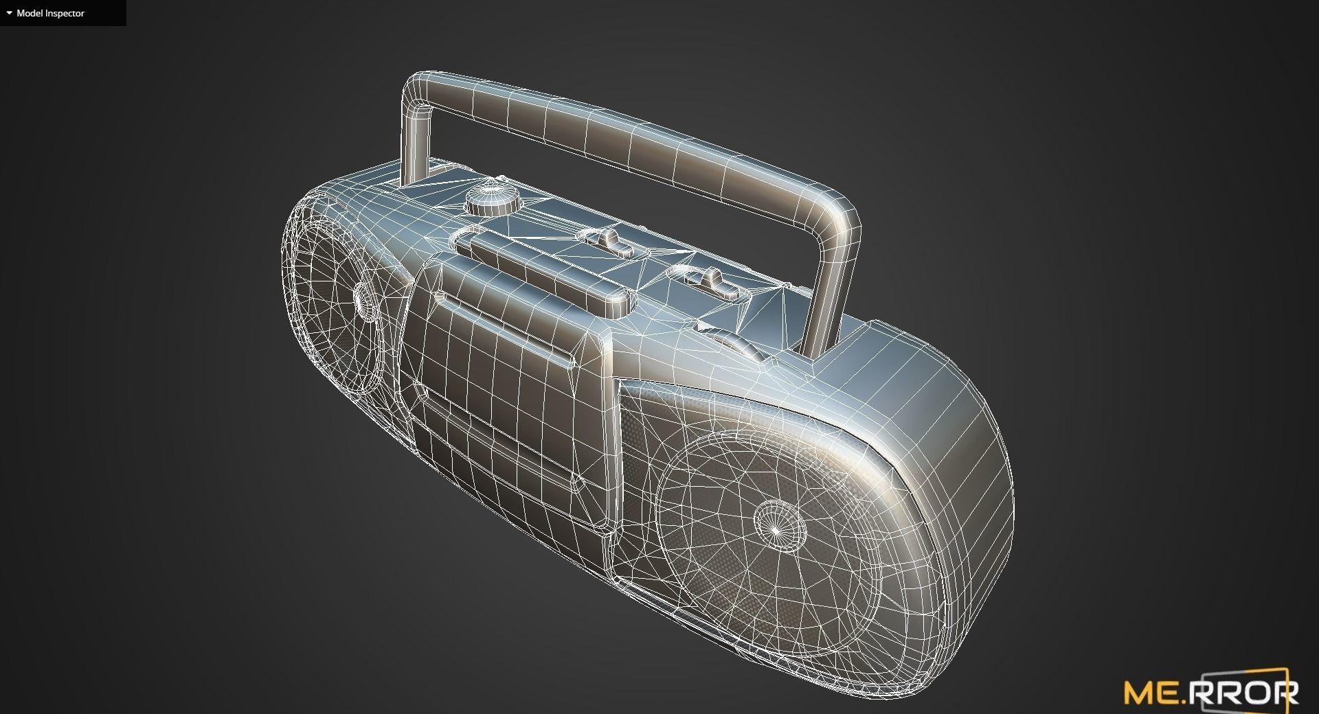 Game Ready Vintage Cassette Radio 3 Low-poly 3D model_10