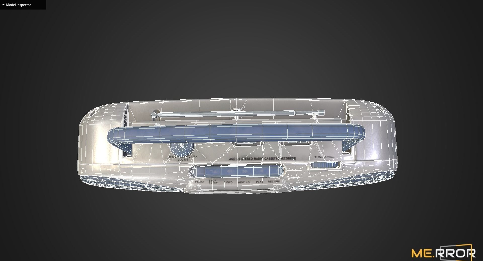 Game Ready Vintage Cassette Radio 3 Low-poly 3D model_7