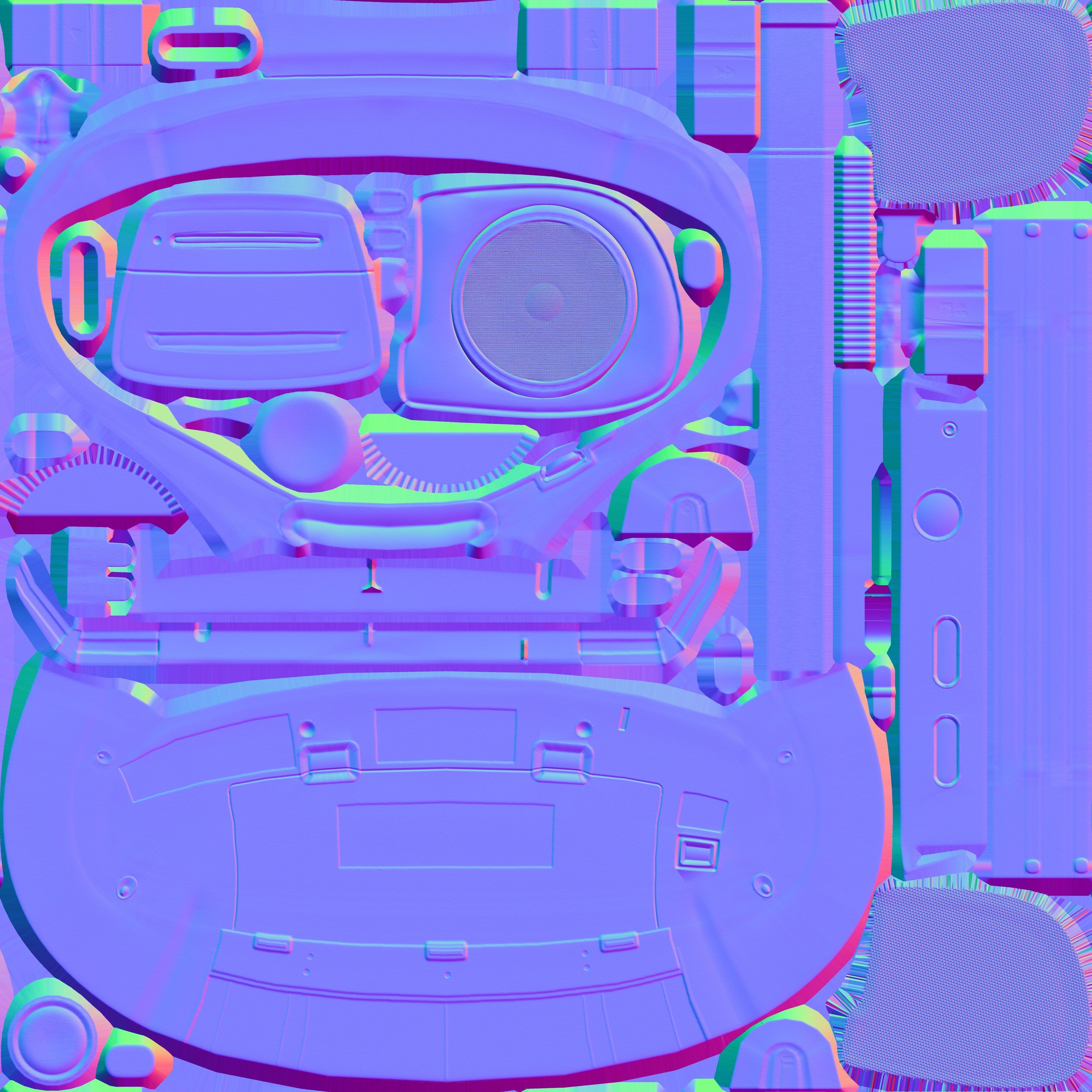 Game Ready Vintage Cassette Radio 3 Low-poly 3D model_18