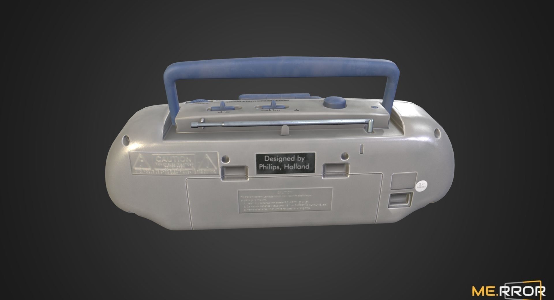 Game Ready Vintage Cassette Radio 3 Low-poly 3D model_2