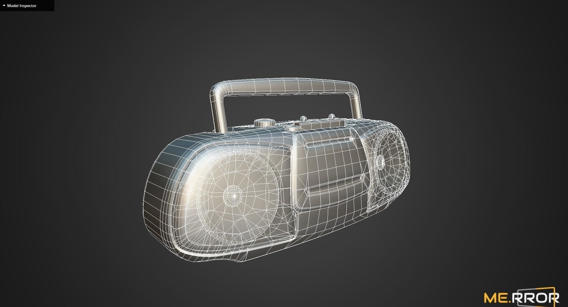 Game Ready Vintage Cassette Radio 3 Low-poly 3D model_8