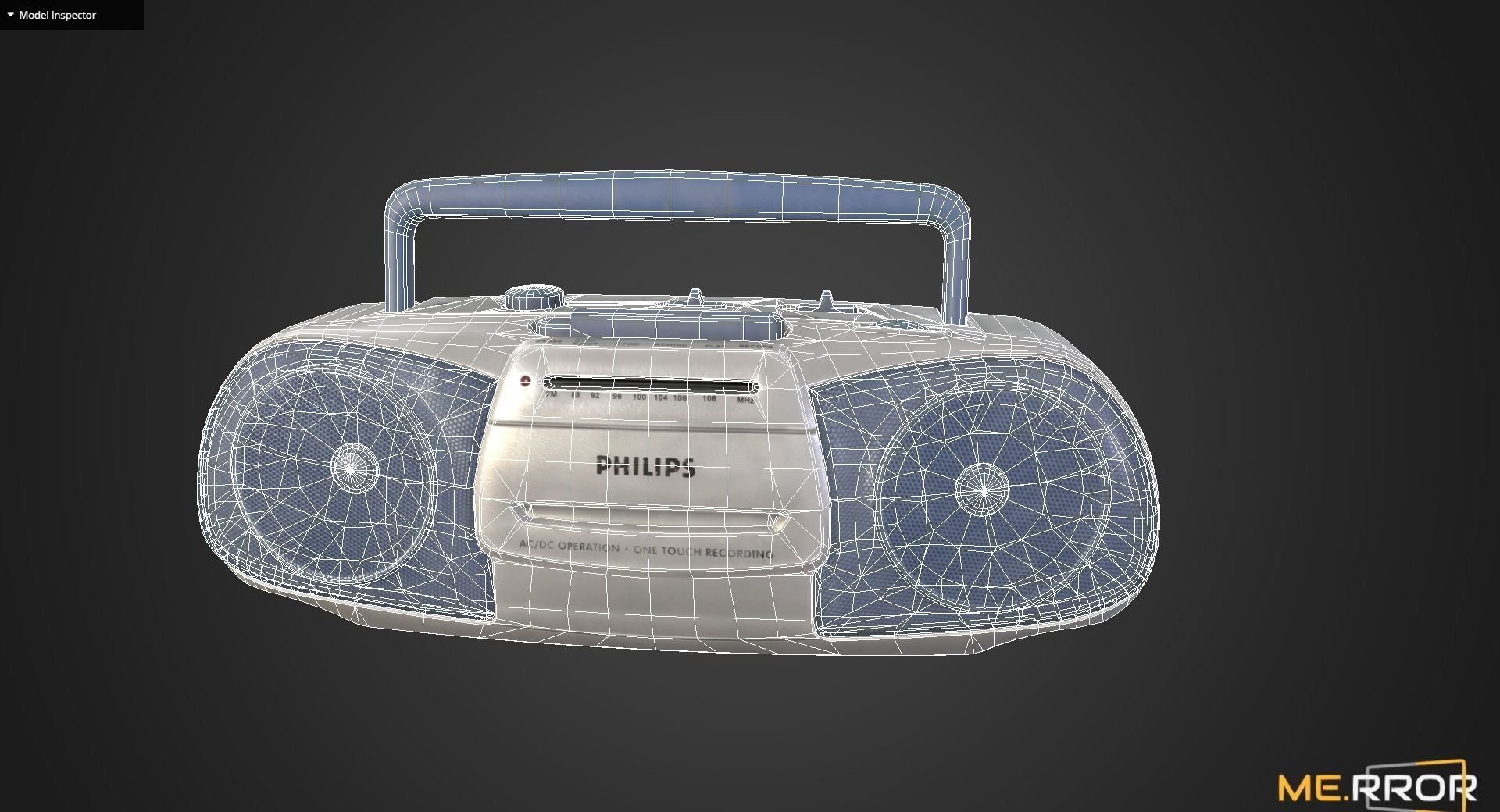 Game Ready Vintage Cassette Radio 3 Low-poly 3D model_3