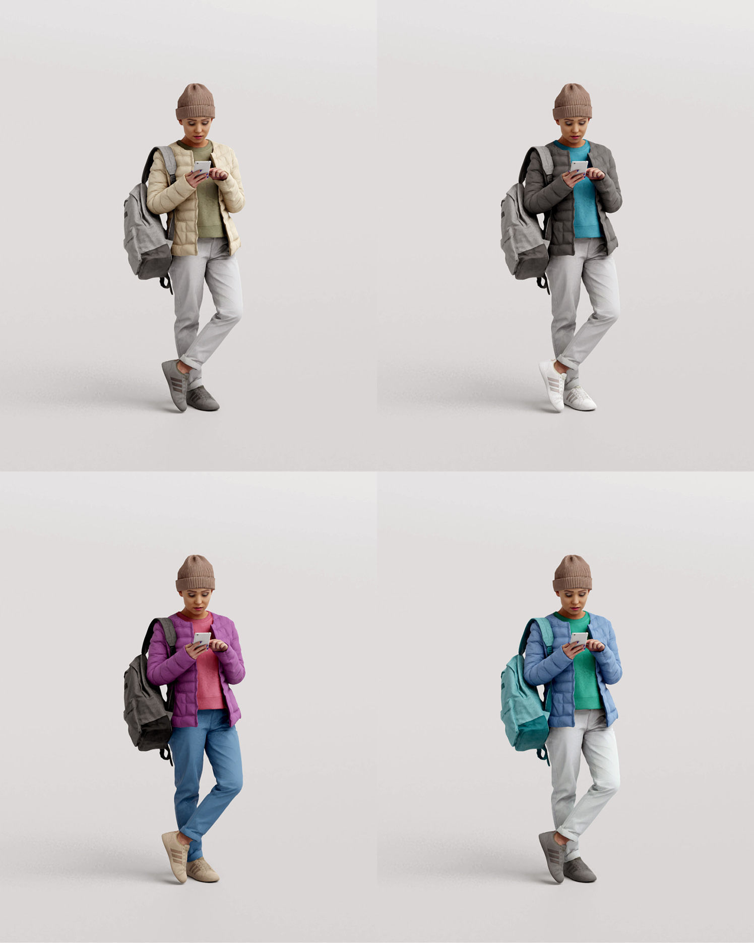 Humano 20-Collection 11 -  WINTER AUTUMN PEOPLE - 20x 3D models  3D model_89