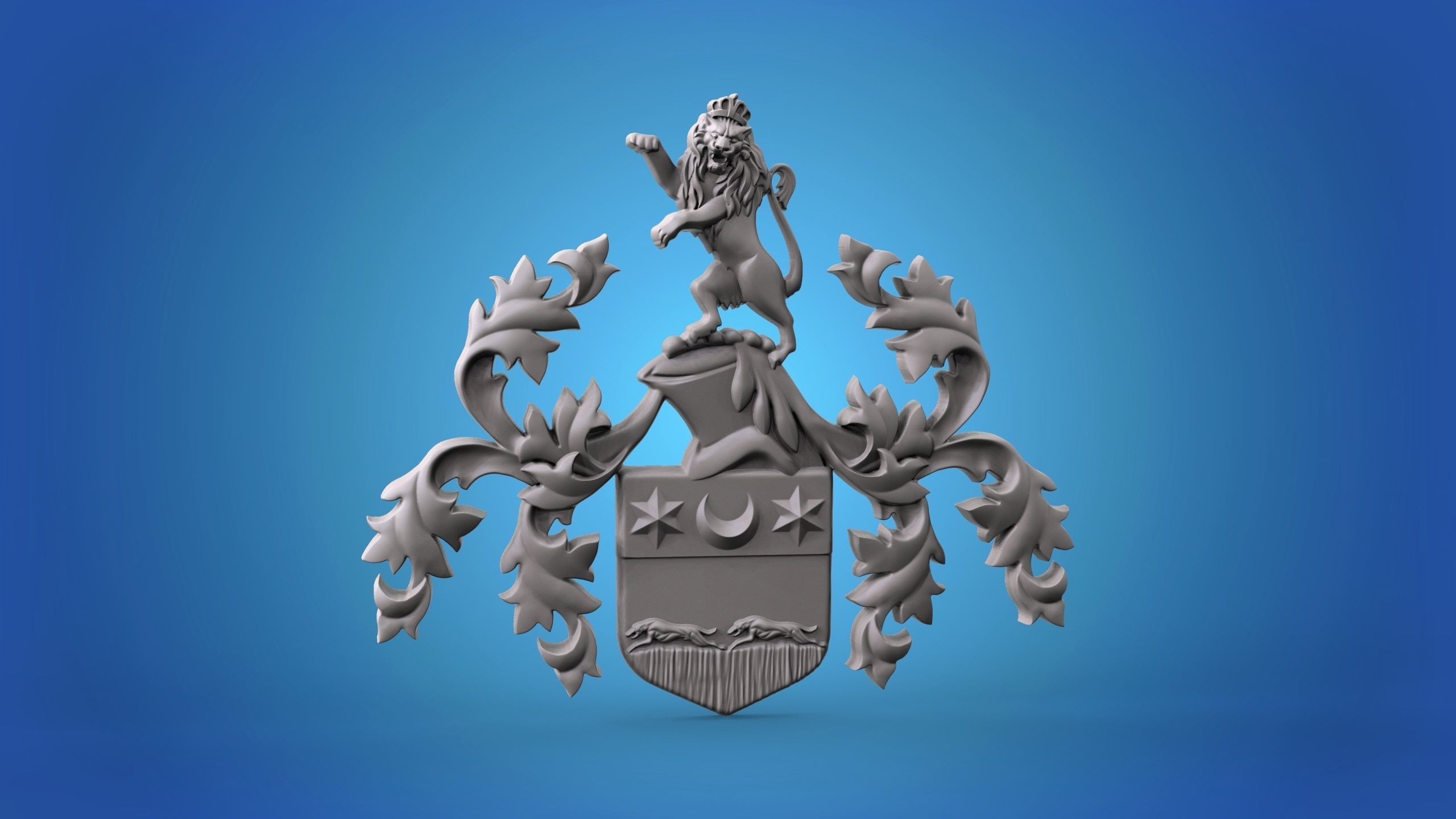 Coat of arms 3D model STL  for CNC router and 3D printing 3D print model_2