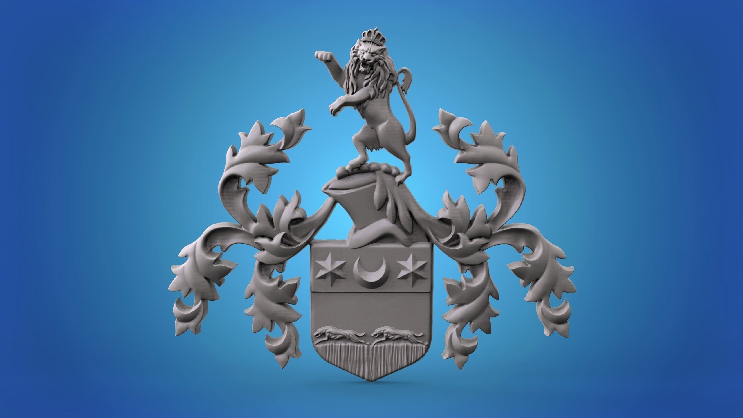 Coat of arms 3D model STL  for CNC router and 3D printing 3D print model_1