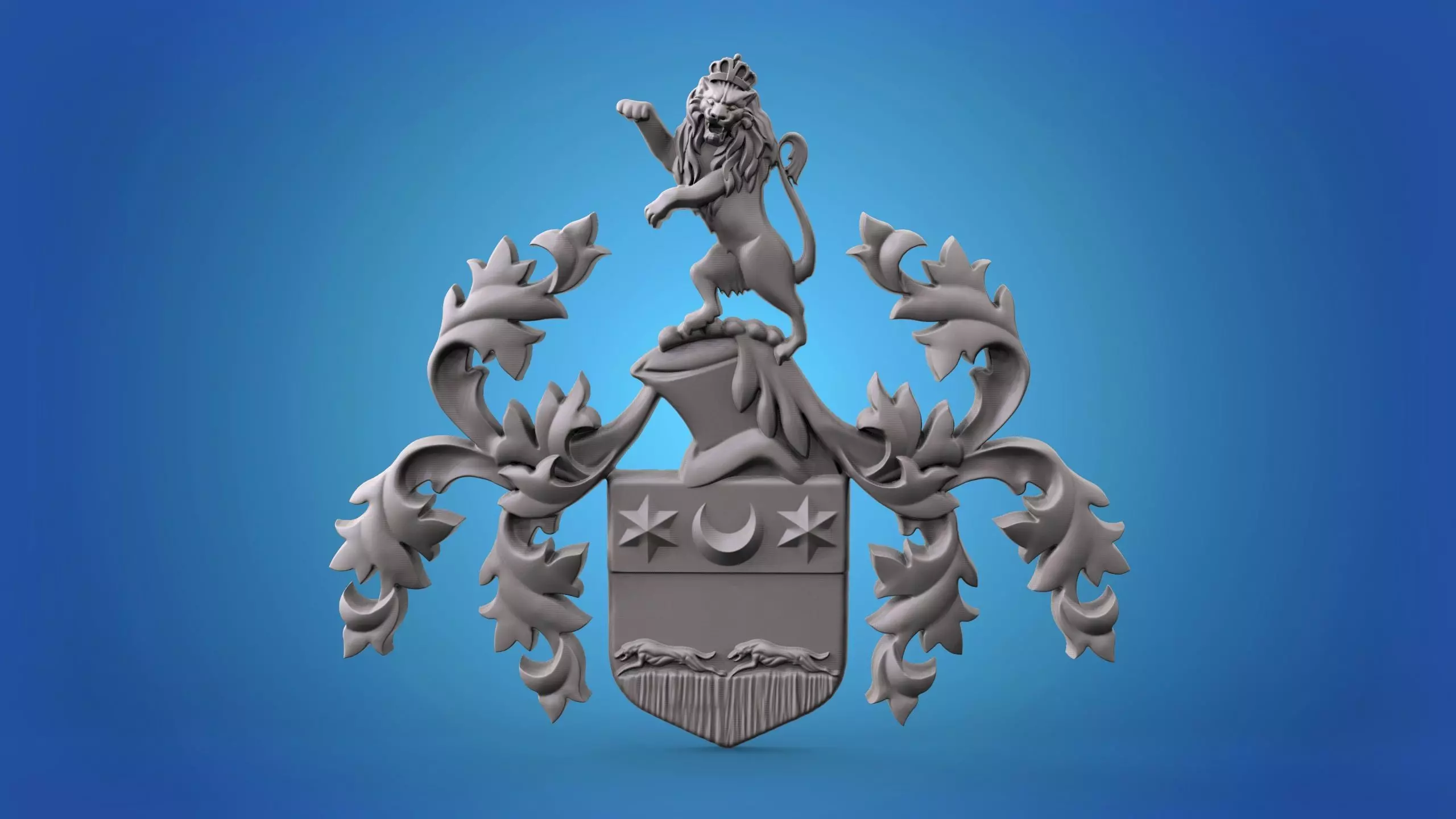 Coat of arms 3D model STL  for CNC router and 3D printing 3D print model_0