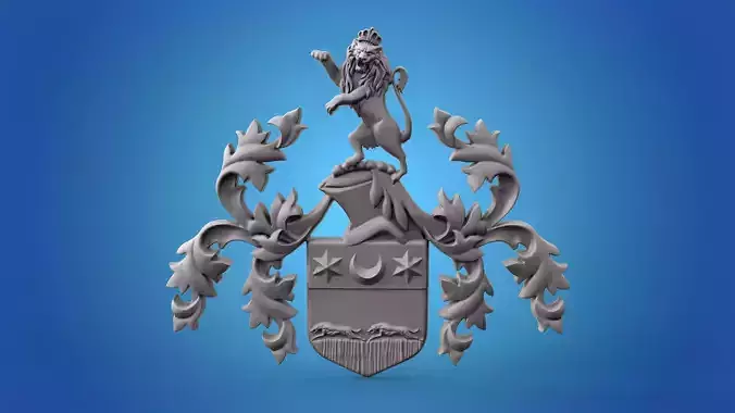 Coat of arms 3D model STL  for CNC router and 3D printing