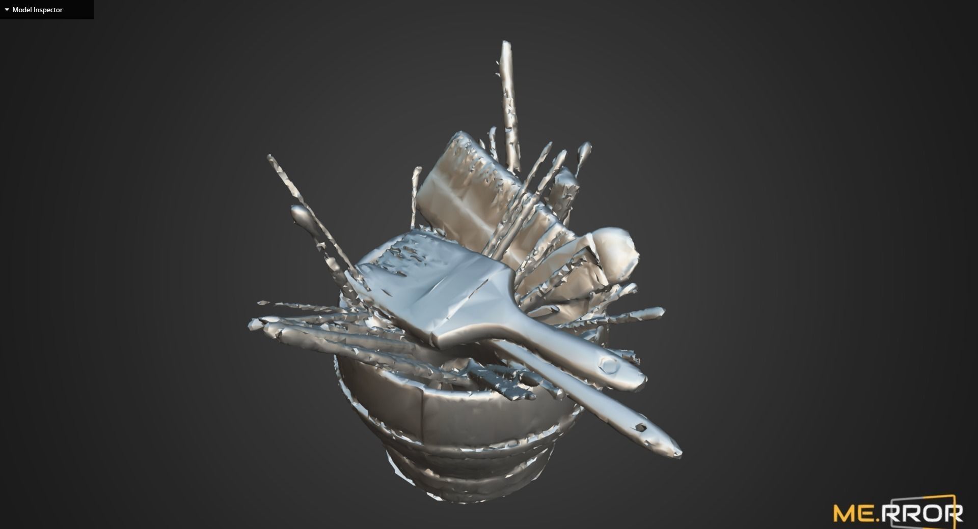 Brush and Basket Set 3D model_8