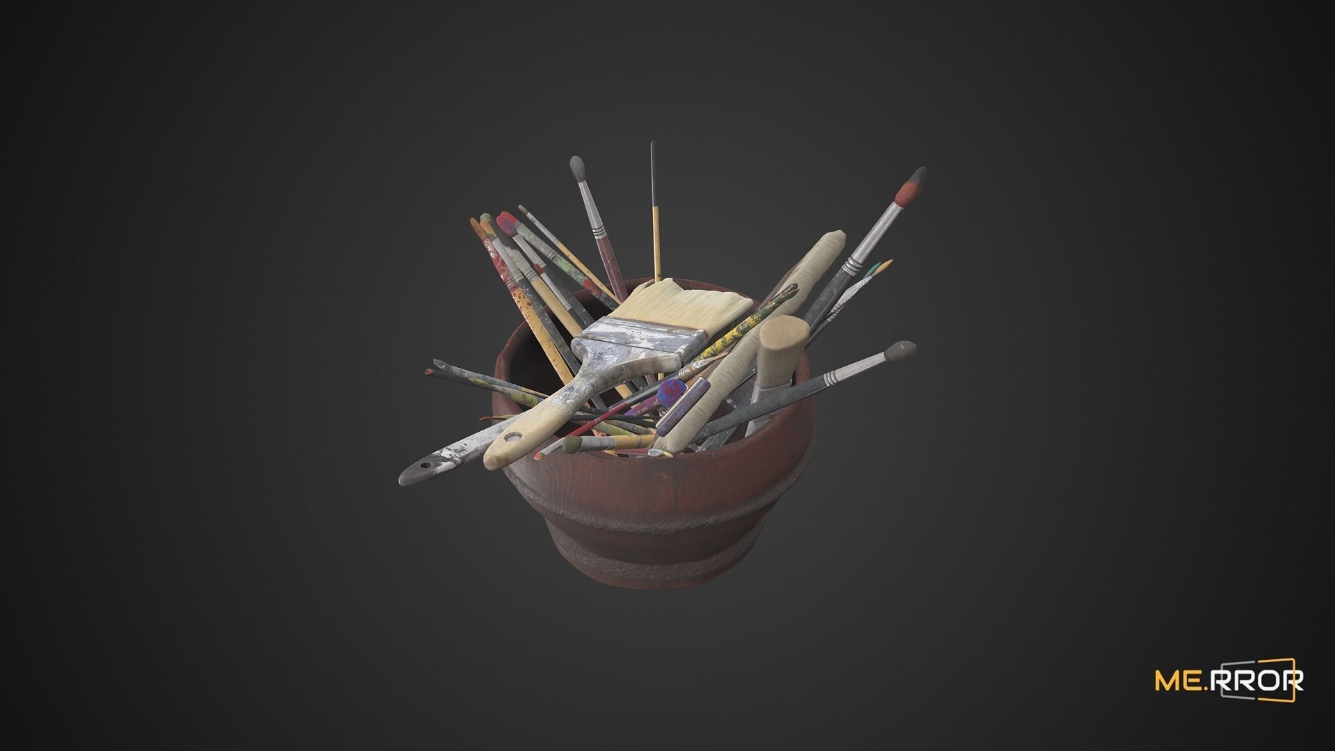Brush and Basket Set 3D model_1