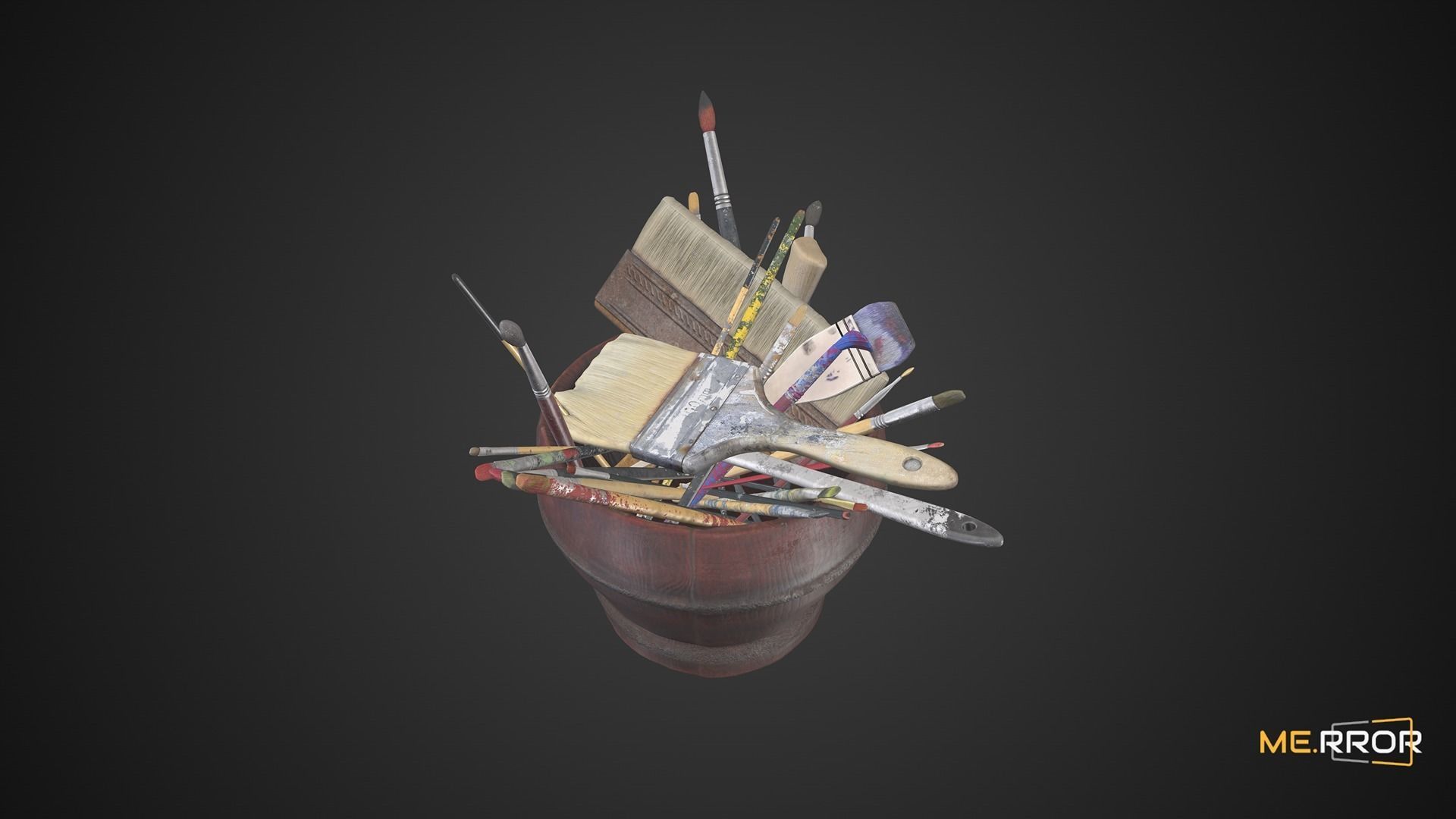 Brush and Basket Set 3D model_5