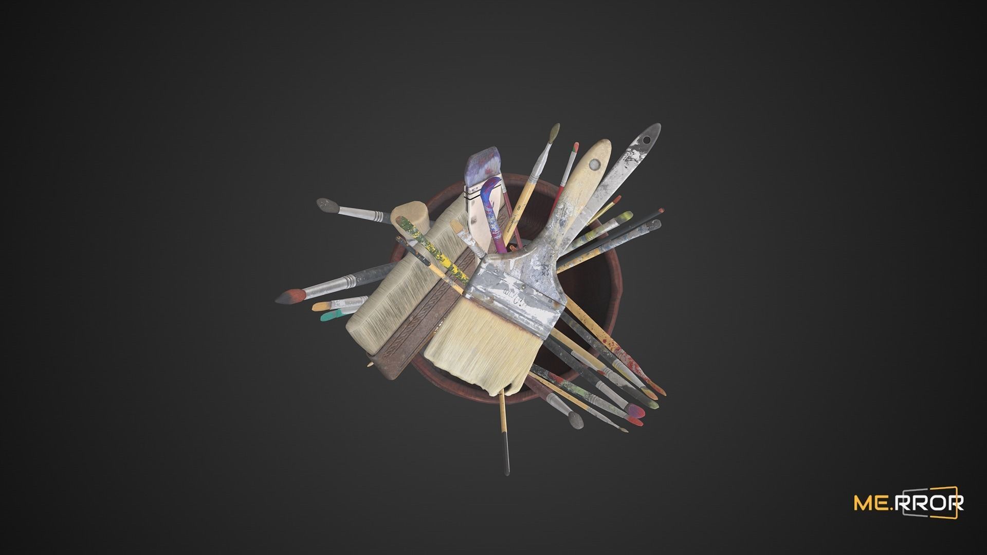 Brush and Basket Set 3D model_6