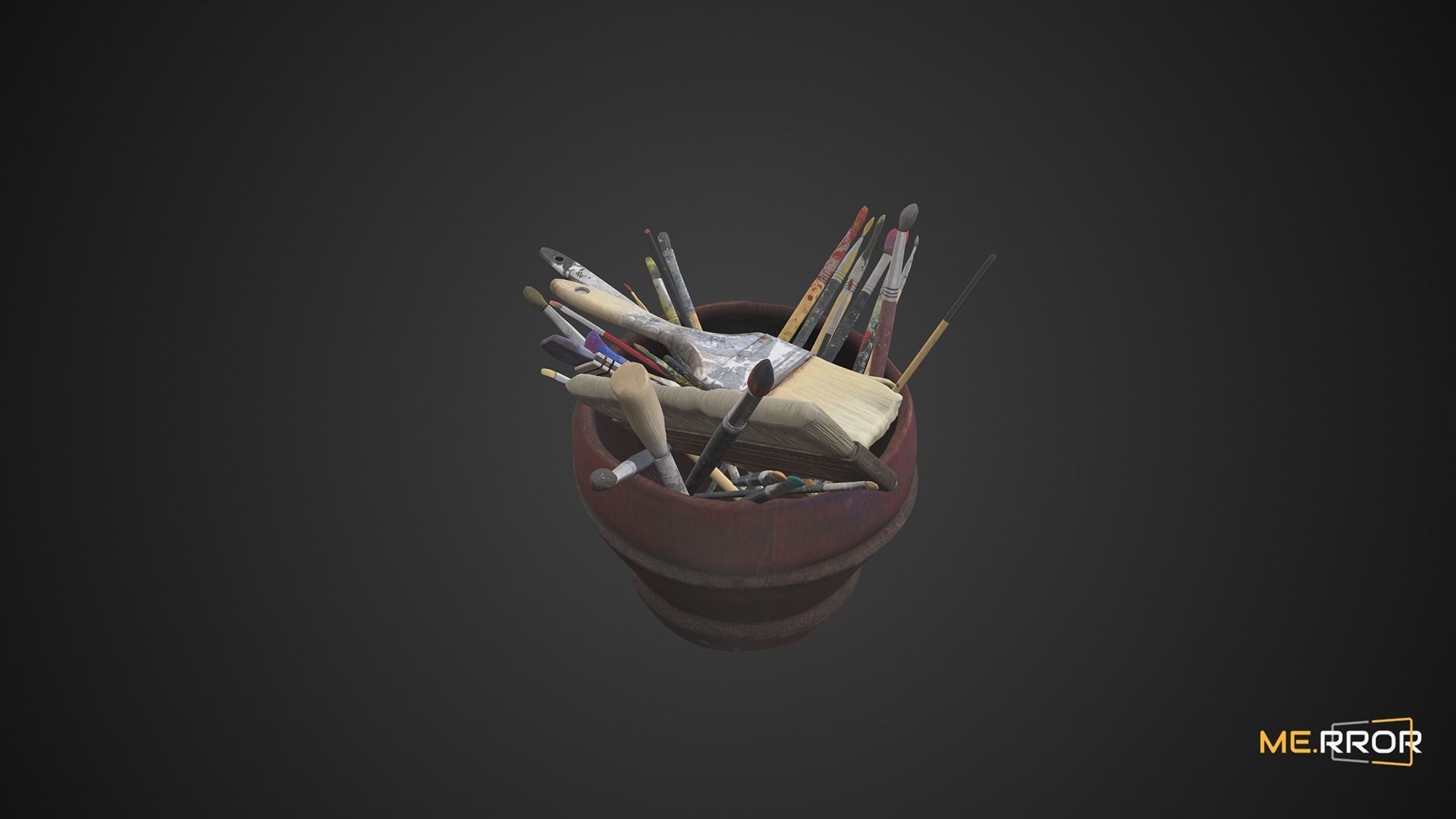 Brush and Basket Set 3D model_2