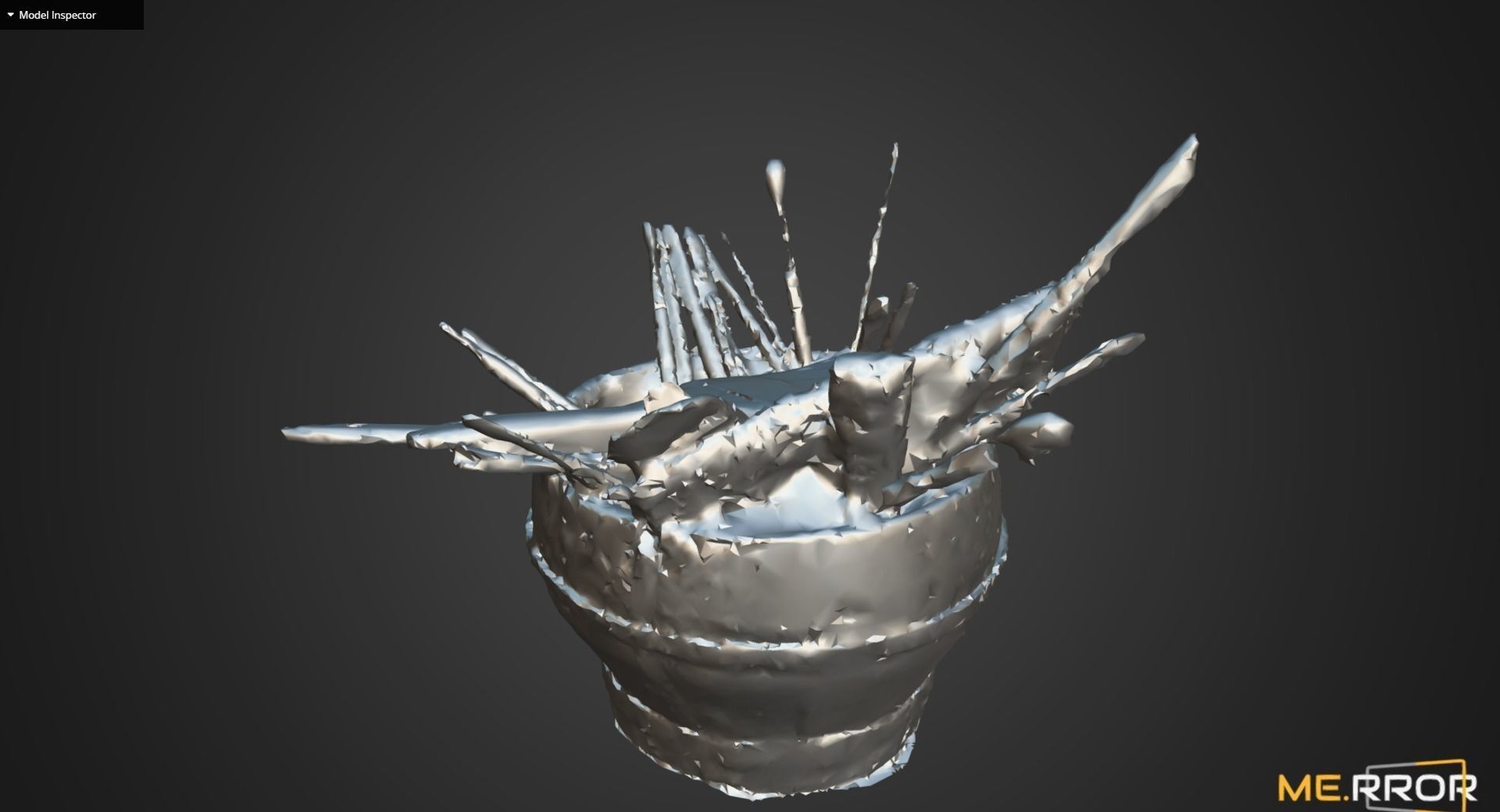 Brush and Basket Set 3D model_7