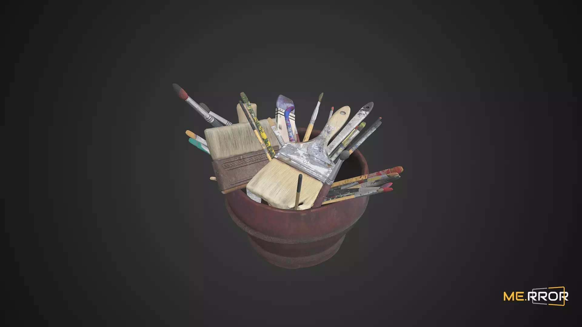 Brush and Basket Set 3D model_0