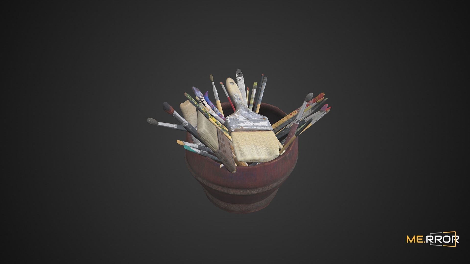 Brush and Basket Set 3D model_3