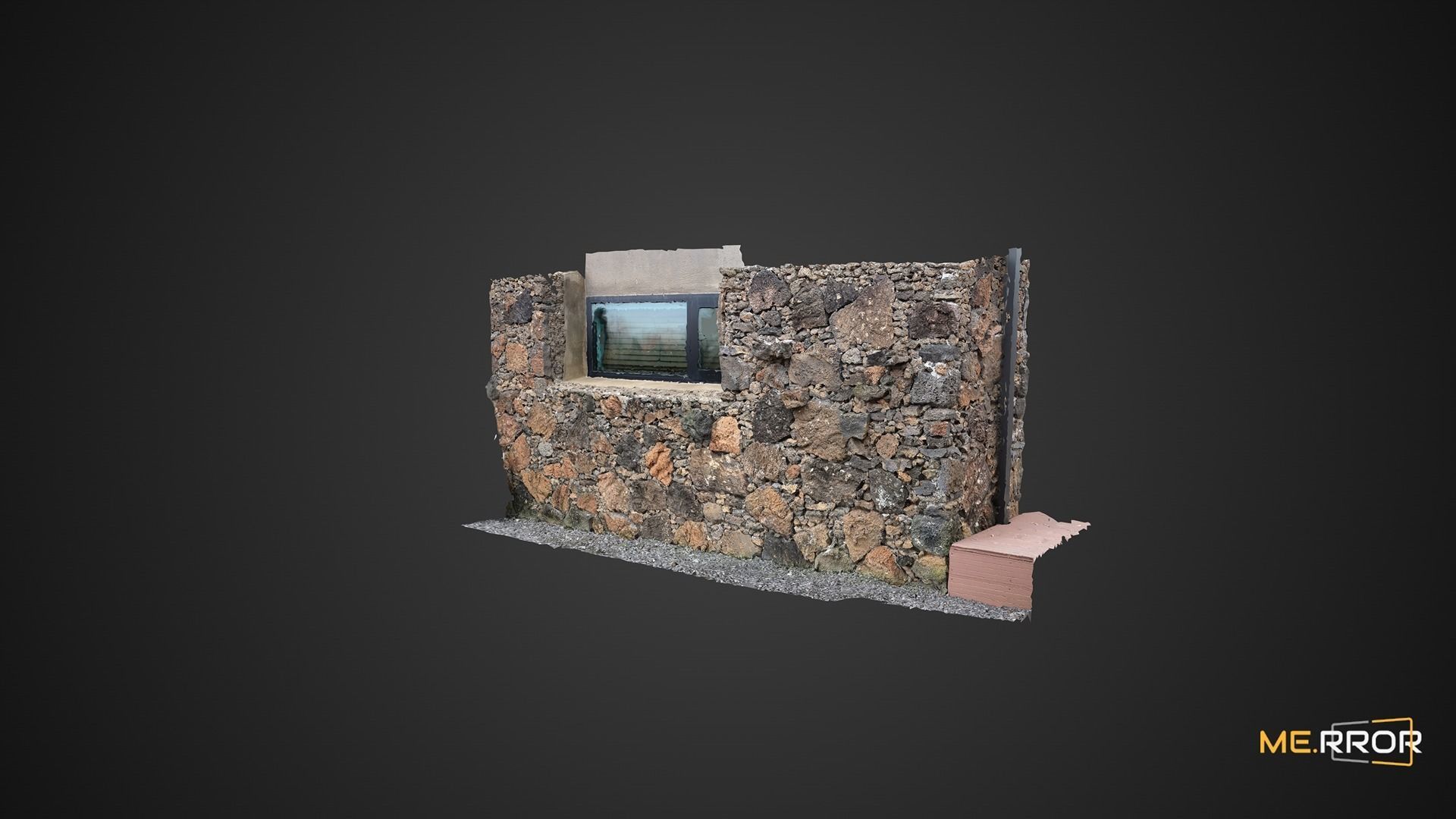 Stone Wall of Jeju Island House 3D model_2