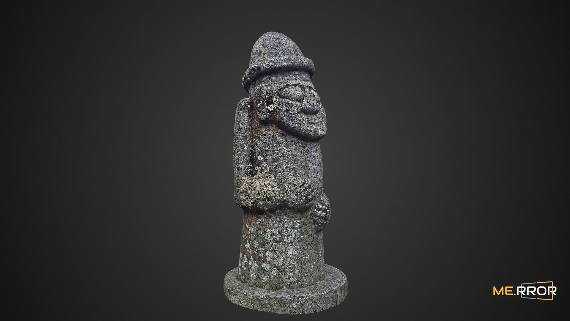 Game Ready Dolharubang Traditional Stone Statue of Jeju Low-poly 3D model_5