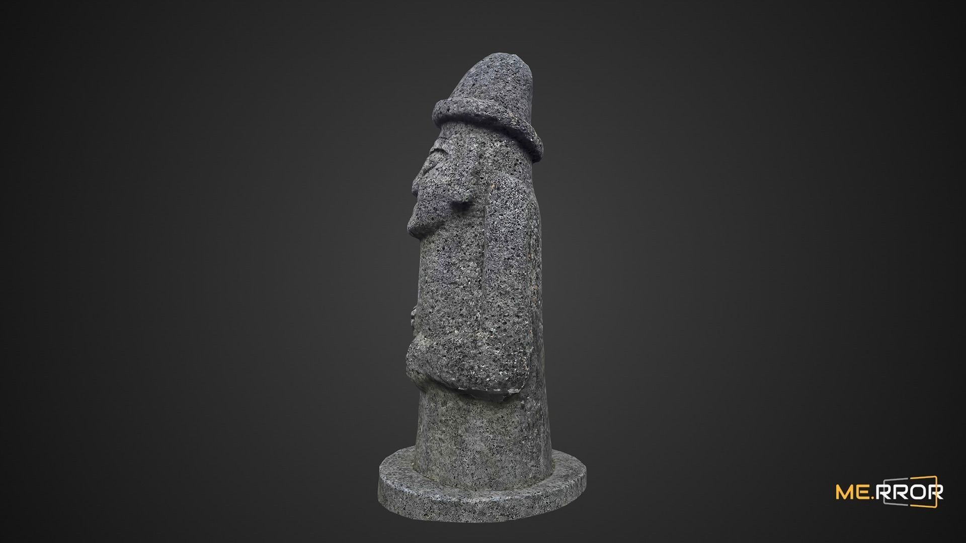 Game Ready Dolharubang Traditional Stone Statue of Jeju Low-poly 3D model_8