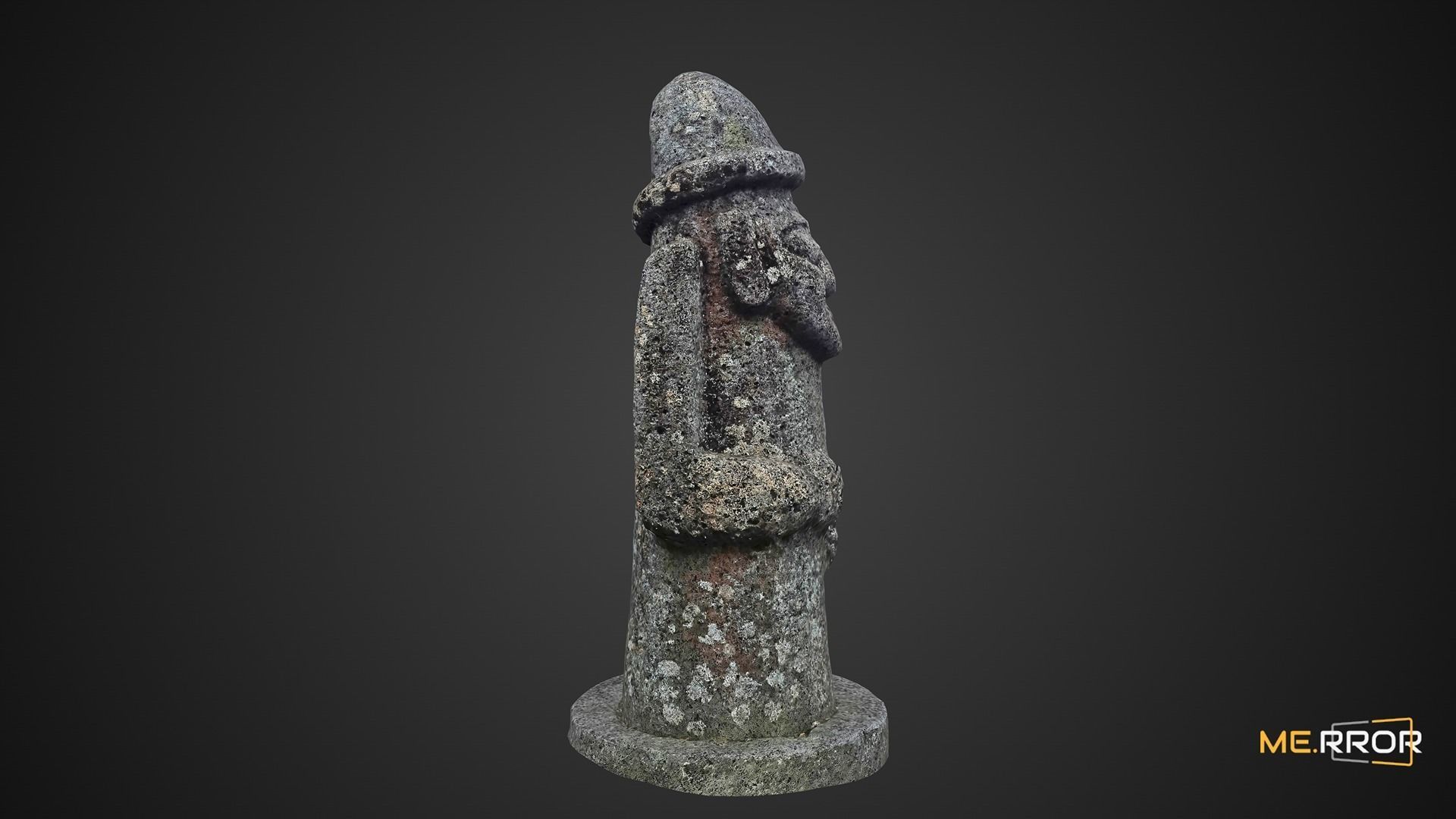Game Ready Dolharubang Traditional Stone Statue of Jeju Low-poly 3D model_4