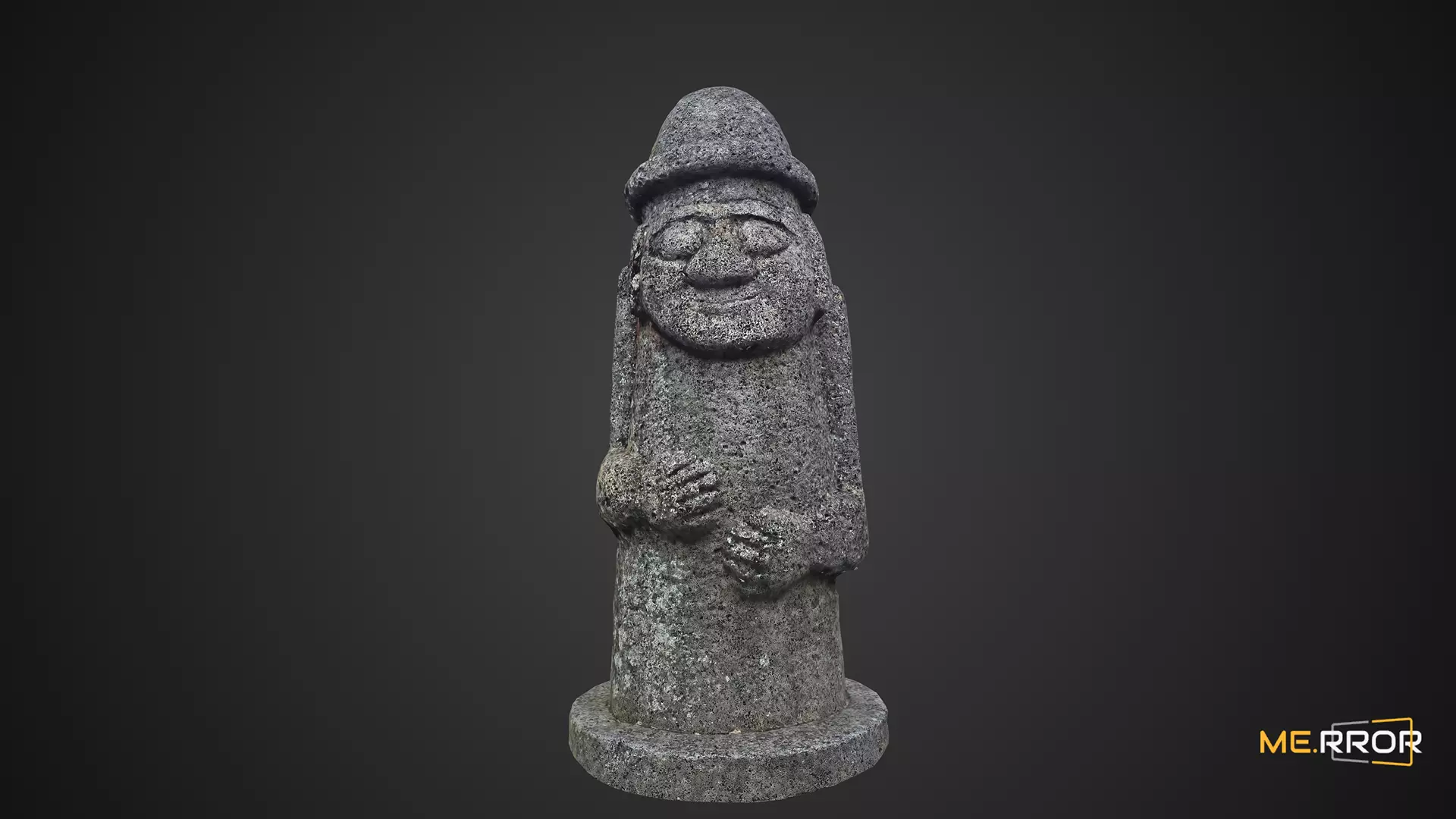 Game Ready Dolharubang Traditional Stone Statue of Jeju Low-poly 3D model_0