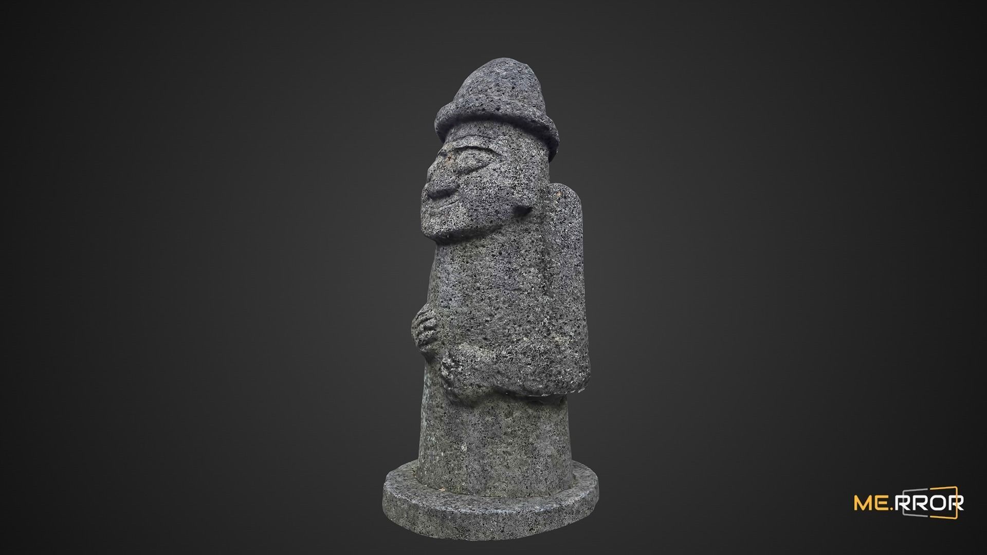 Game Ready Dolharubang Traditional Stone Statue of Jeju Low-poly 3D model_6