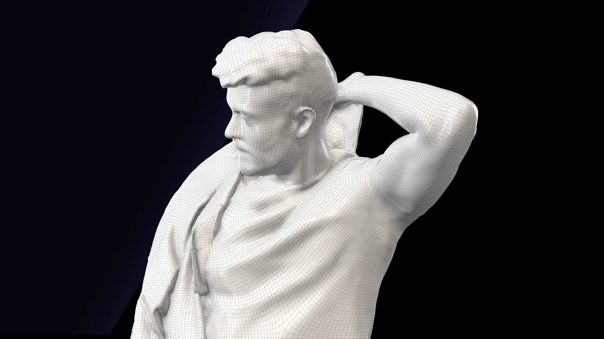 Cleaned 3D Body Scan Ethan White Jacket 3D model_12