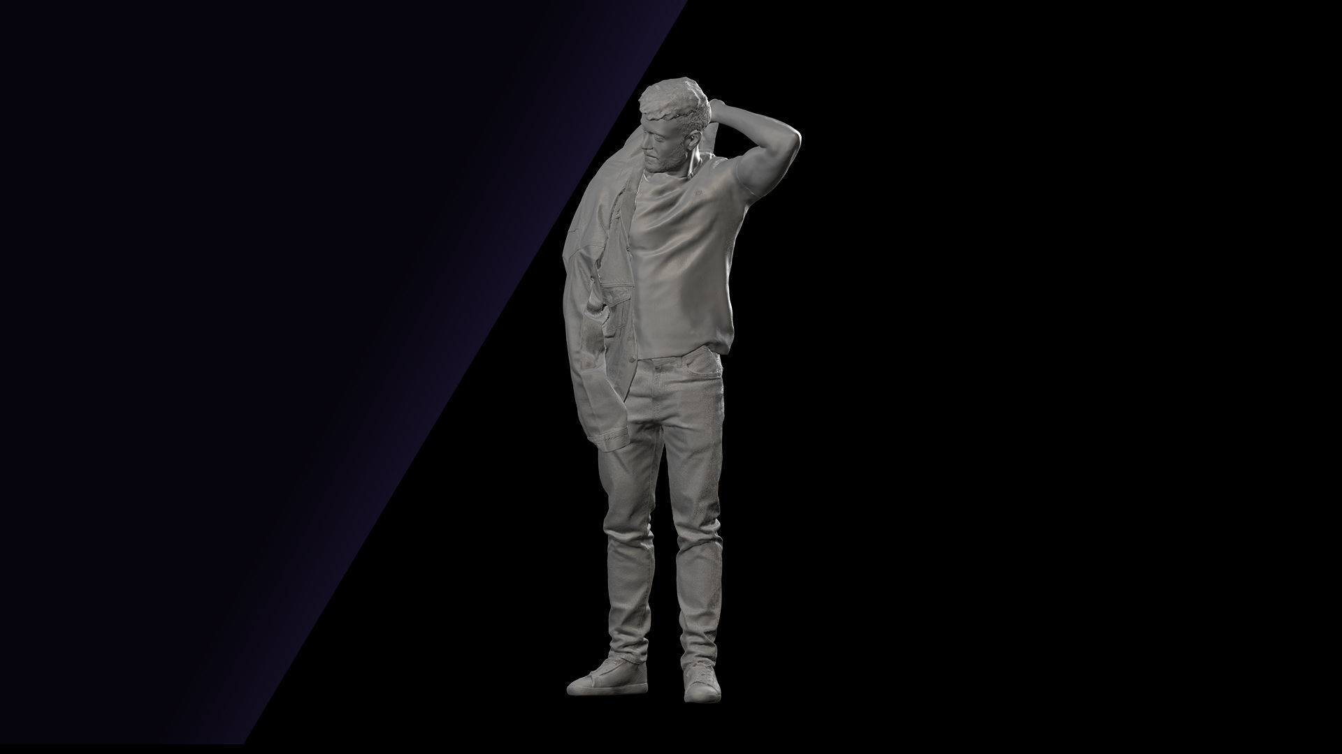 Cleaned 3D Body Scan Ethan White Jacket 3D model_10