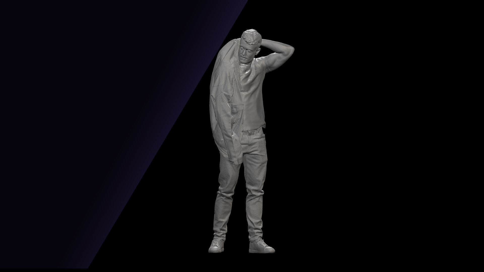 Cleaned 3D Body Scan Ethan White Jacket 3D model_6