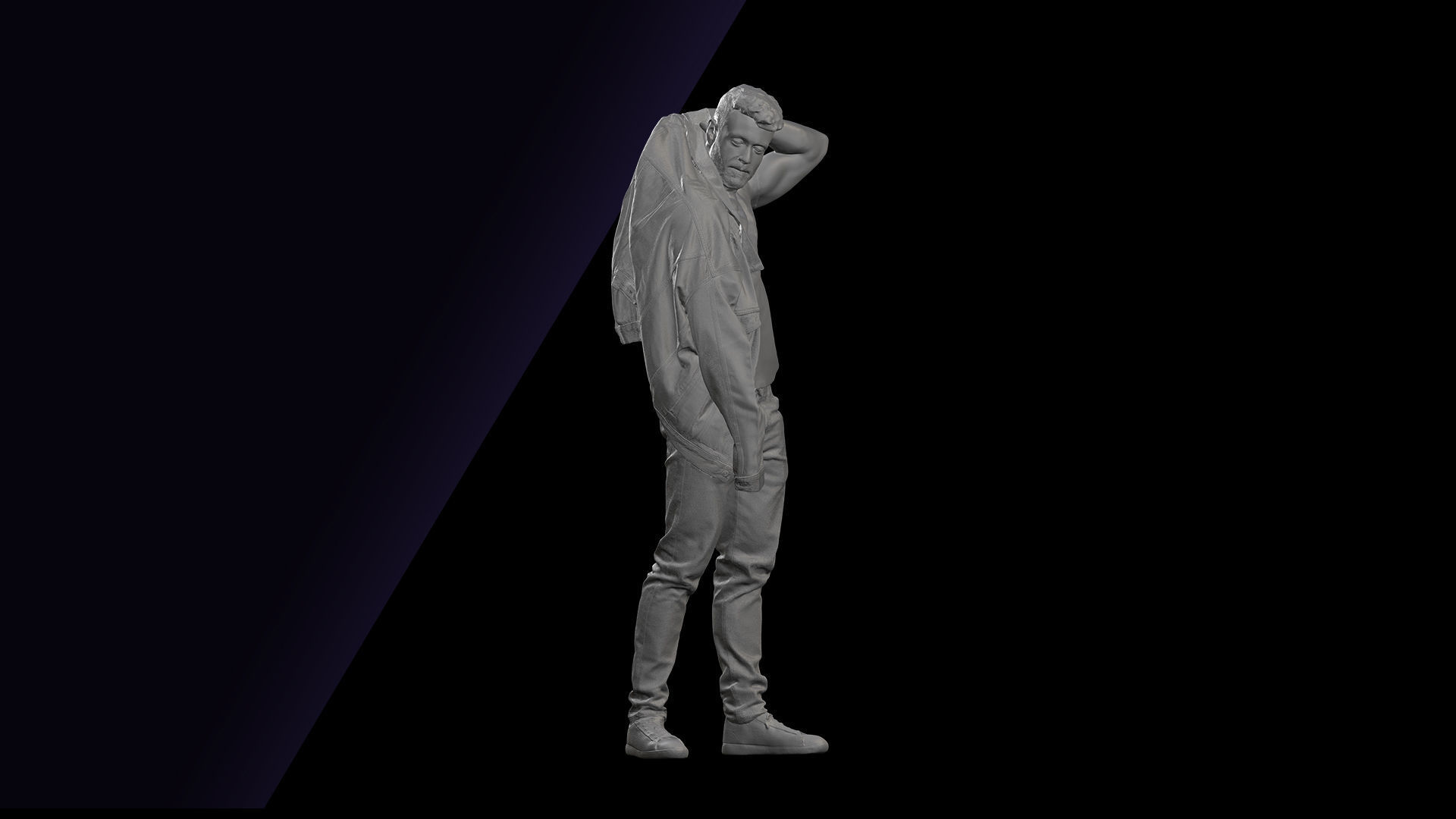 Cleaned 3D Body Scan Ethan White Jacket 3D model_7
